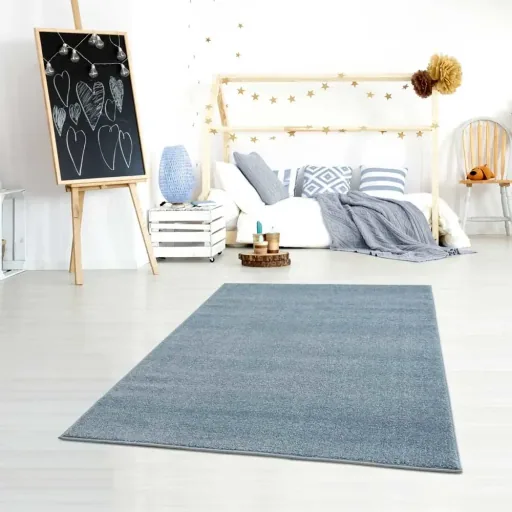 Livone Kinderteppich uni blau, Teppichgrösse: 120 x 180 cm