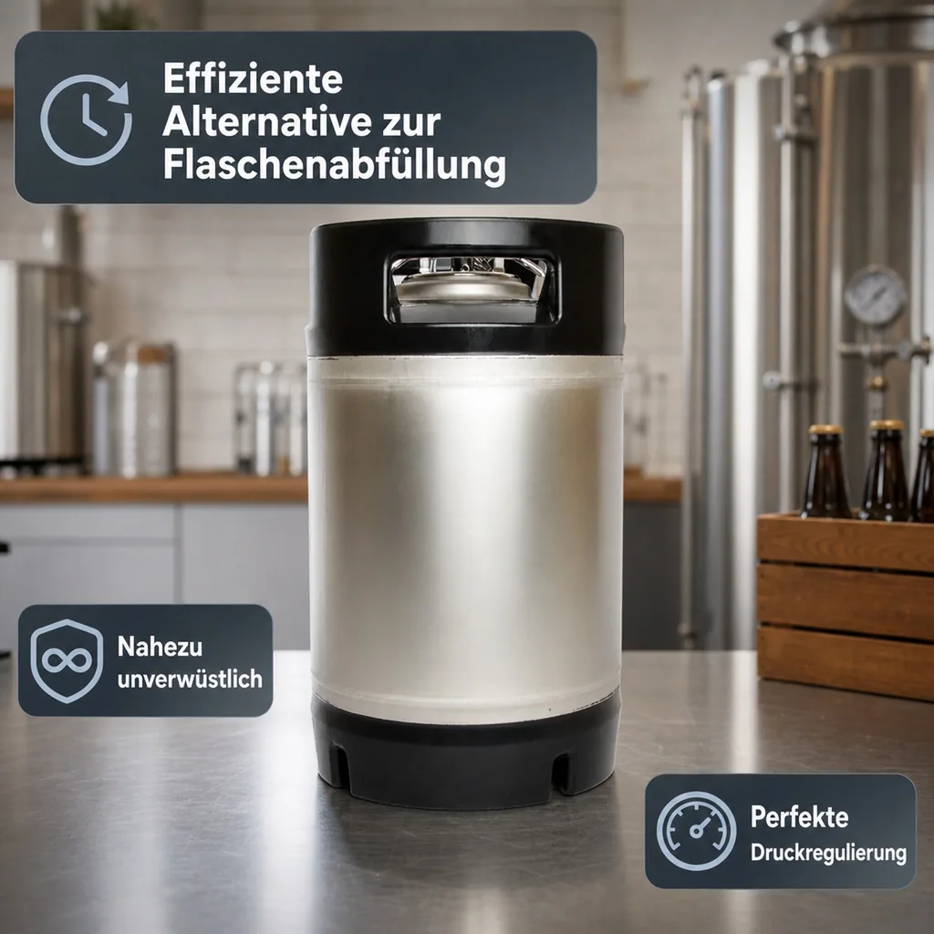 Brewferm Soda-Keg Druckfass, Edelstahl - 19L Fass für Hobbybrauer - Einfaches Befüllen & Reinigen, Größe: 9.5 L