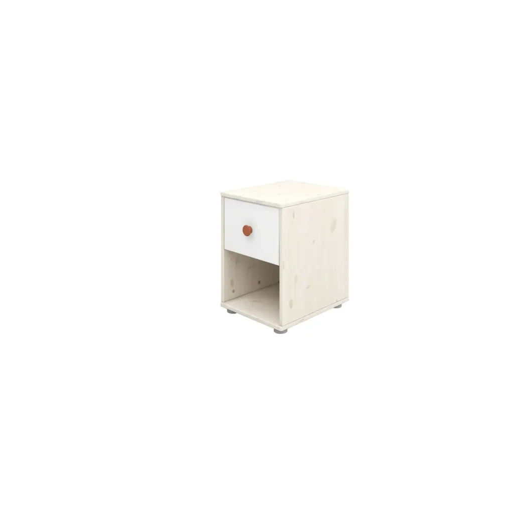 Flexa Kommode - Classic, mit 1 Schublade, 36x51,8 cm, Farbe: Weiß gekalkt / Weiß / Rouge