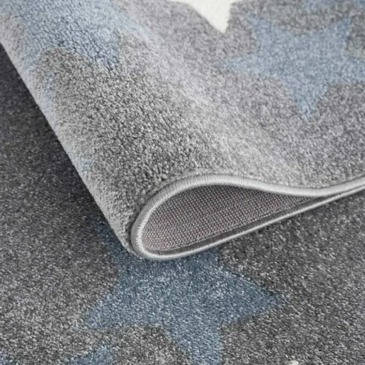 Livone Teppich Sternenband blau grau, Teppichgrösse: 120 x 180 cm