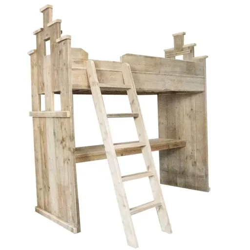 Dutchwood Hochbett Haus mit Schreibtisch