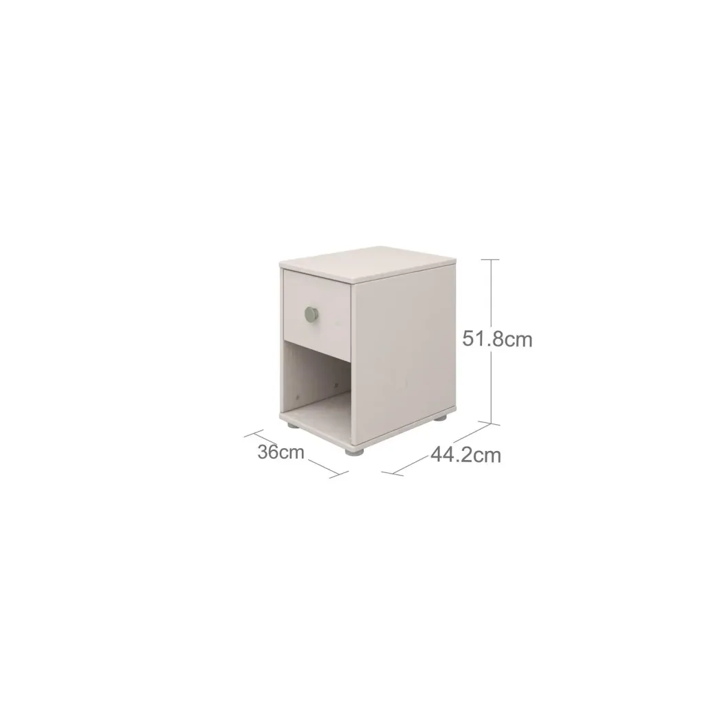 Flexa Kommode - Classic, mit 1 Schublade, 36x51,8 cm, Farbe: Grau gekalkt / Grau gekalkt / Weiß