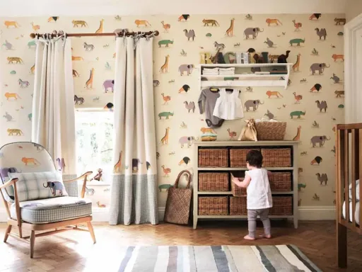 Little Sanderson Abracazoo Tapete Safari Tiere creme braun