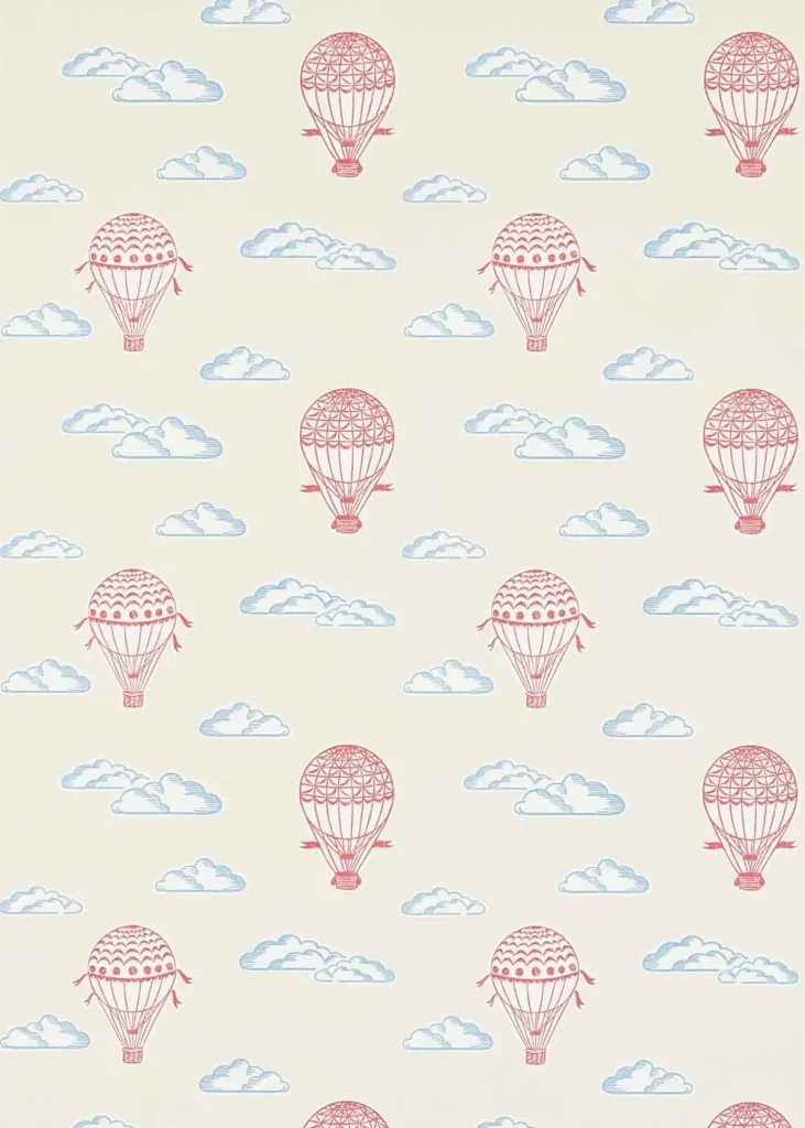 Little Sanderson Abracazoo Tapete Heissluft Ballons beige rot blau
