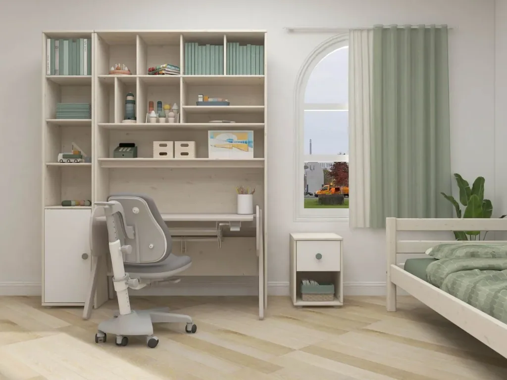 Flexa Kommode - Classic, mit 1 Schublade, 36x51,8 cm, Farbe: Weiß gekalkt / Weiß / Naturgrün