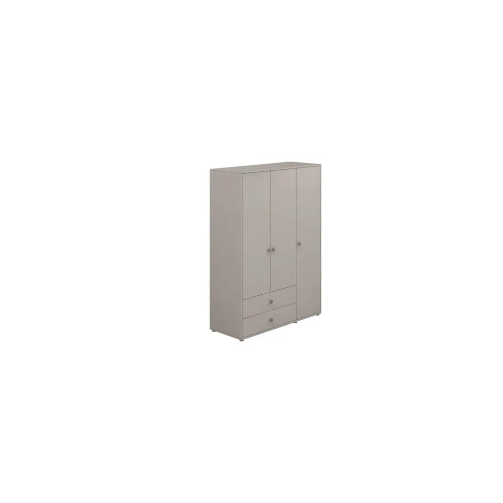 Flexa Kleiderschrank - Classic, 150x202,5 cm, Farbe: Grau gekalkt / Grau gekalkt / Naturgrün