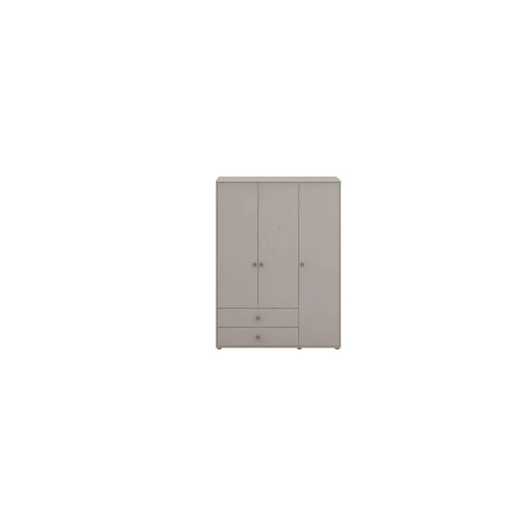 Flexa Kleiderschrank - Classic, 150x202,5 cm, Farbe: Grau gekalkt / Grau gekalkt / Naturgrün