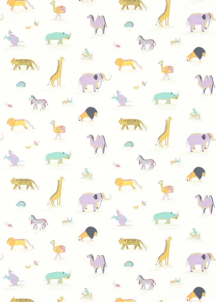 Little Sanderson Abracazoo Tapete Safari Tiere aqua lila orange