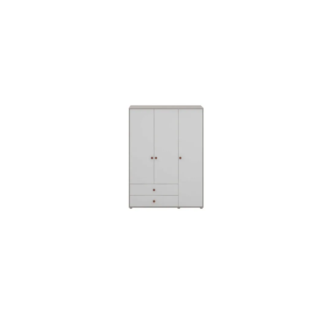 Flexa Kleiderschrank - Classic, 150x202,5 cm, Farbe: Grau gekalkt / Weiß / Rouge