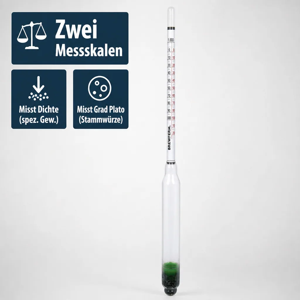 Bierwürzespindel - BREWFERM mit 2 Skalen