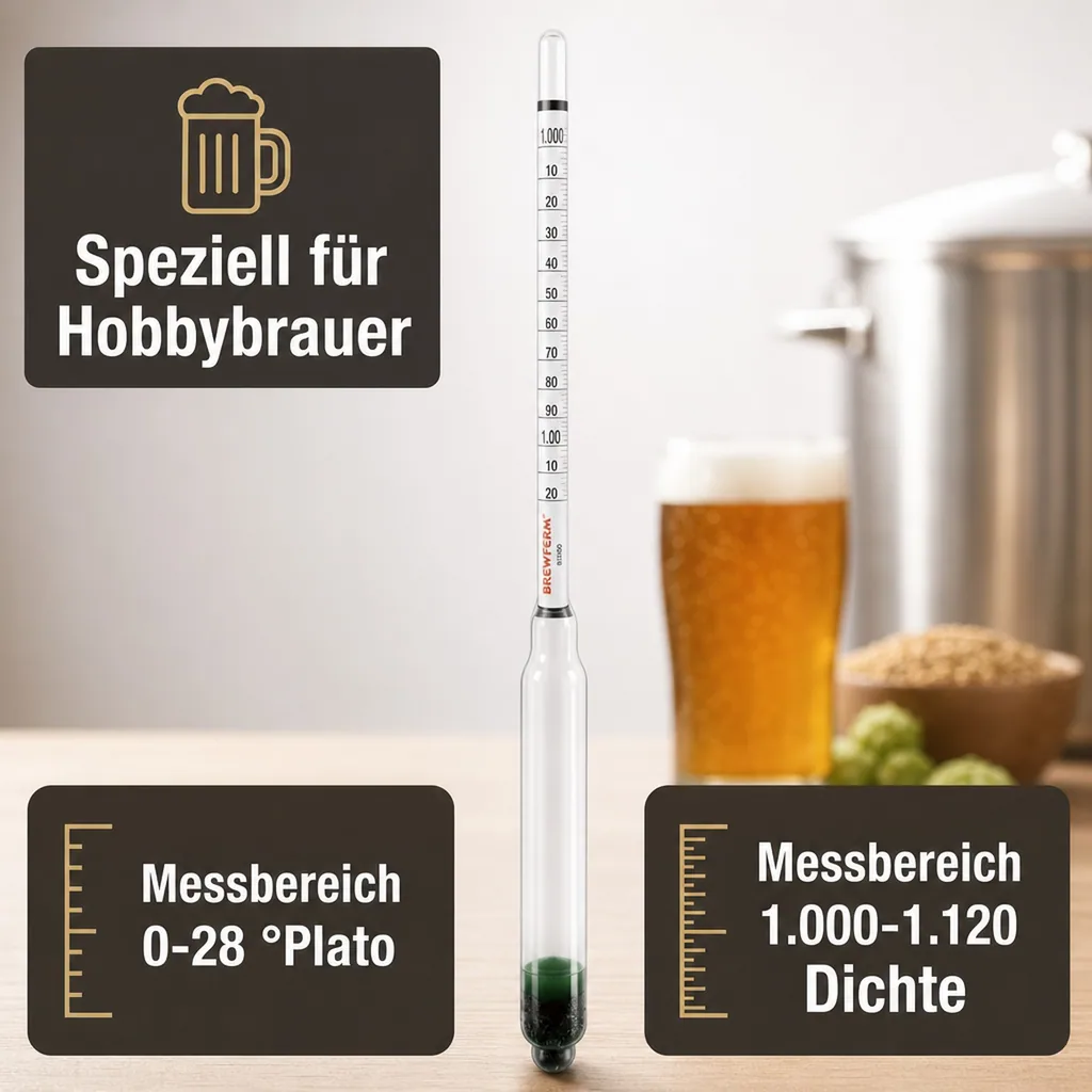 Bierwürzespindel - BREWFERM mit 2 Skalen