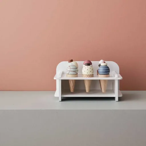 Kids Concept Eiscreme Halter Holz mit Eiswaffeln