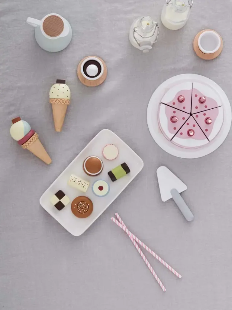 Kids Concept Eiscreme Halter Holz mit Eiswaffeln