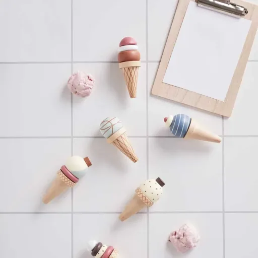 Kids Concept Eiscreme Halter Holz mit Eiswaffeln