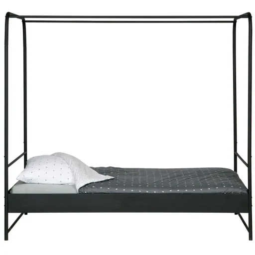 WOOOD Metall Himmelbett schwarz 120 x200