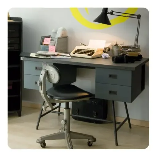 Laurette Schreibtisch L50, Farbe: Charbon