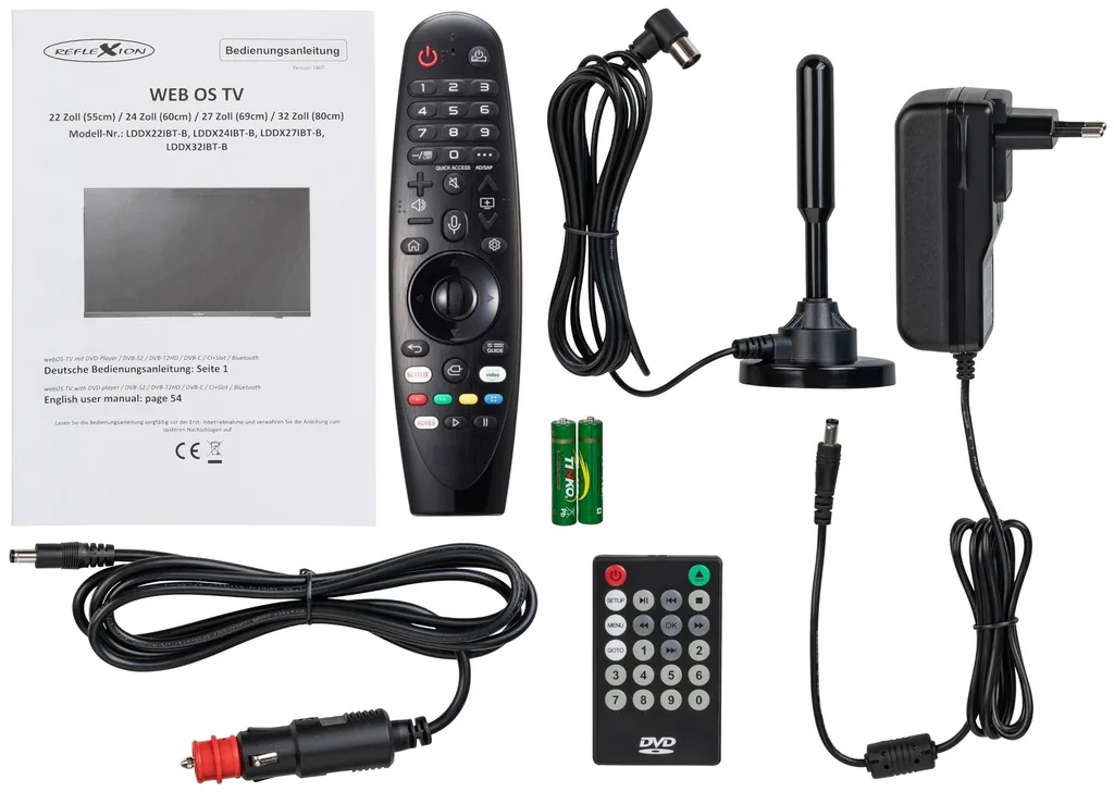 22" Smart LED-TV mit DVD-Player, WLAN, Bluetooth, 3x HDMI und Triple-Tuner (DVB-S2/C/T2 HD)