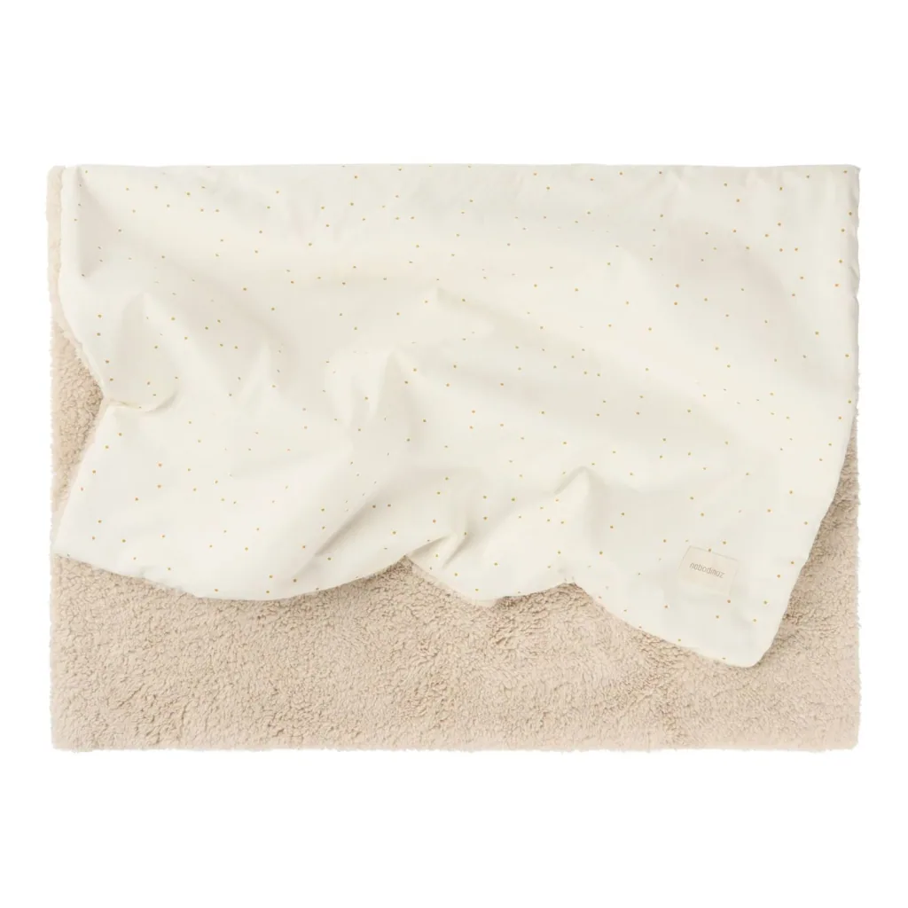 Nobodinoz STORIES Babydecke Neugeborene, 70 x 100 cm, Farbe: Honig süße Punkte natürlich