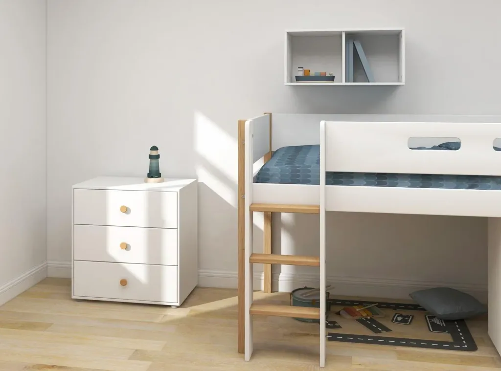 Flexa Kleiderschrank - Roomie, 2 Türen + 2 Schubladen, Farbe: Weiß/Eiche