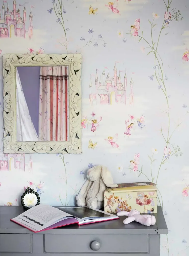 Little Sanderson Abracazoo Tapete Märchenschloss hellblau lila pink