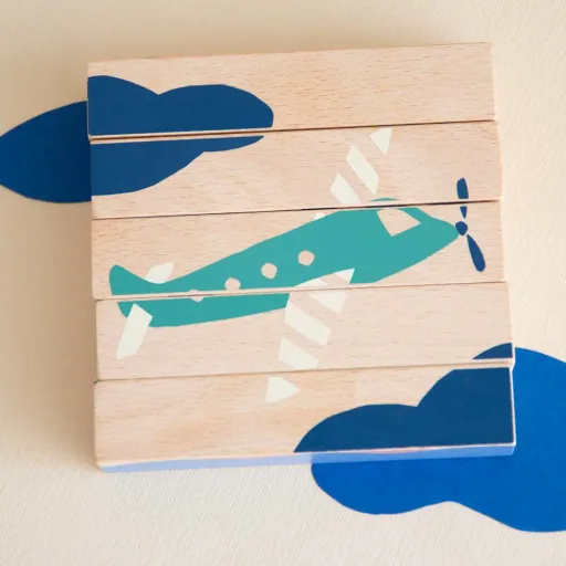 Nobodinoz Holzklötze / Puzzle Fahrzeuge