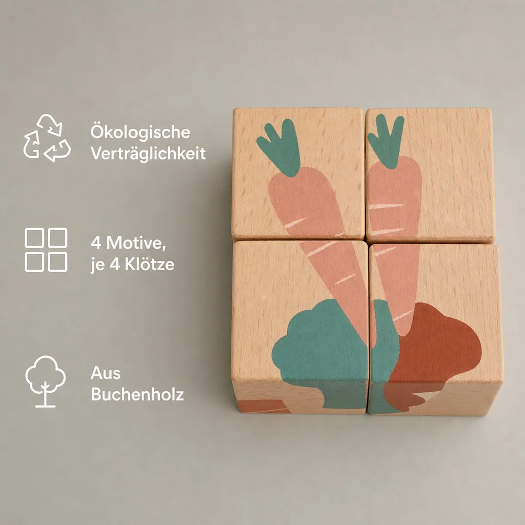 Nobodinoz Holzklötze / Puzzle Gemüse
