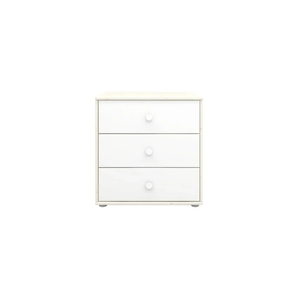 Flexa Kommode - Classic, mit 3 Schublade, 72x74,5 cm, Farbe: Weiß gekalkt / Weiß / Weiß