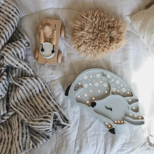 little lights Led Deko Kinderlampe Reh hellgrau