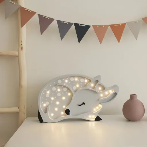 little lights Led Deko Kinderlampe Reh hellgrau