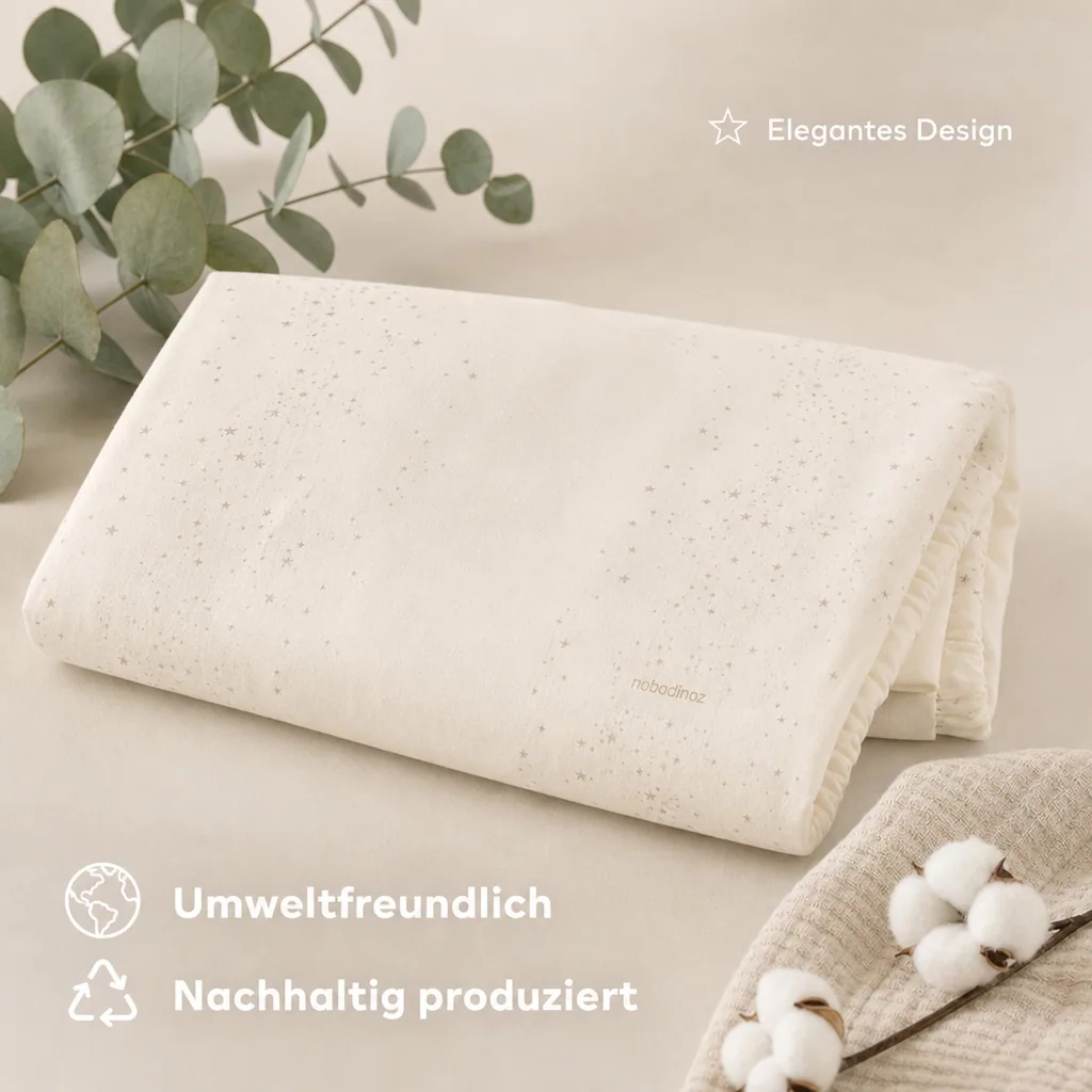 Nobodinoz STORIES Bezug für Wickelauflage, Wickelmulde, 50 x 70 cm, Farbe: Natürliche Milchstraße