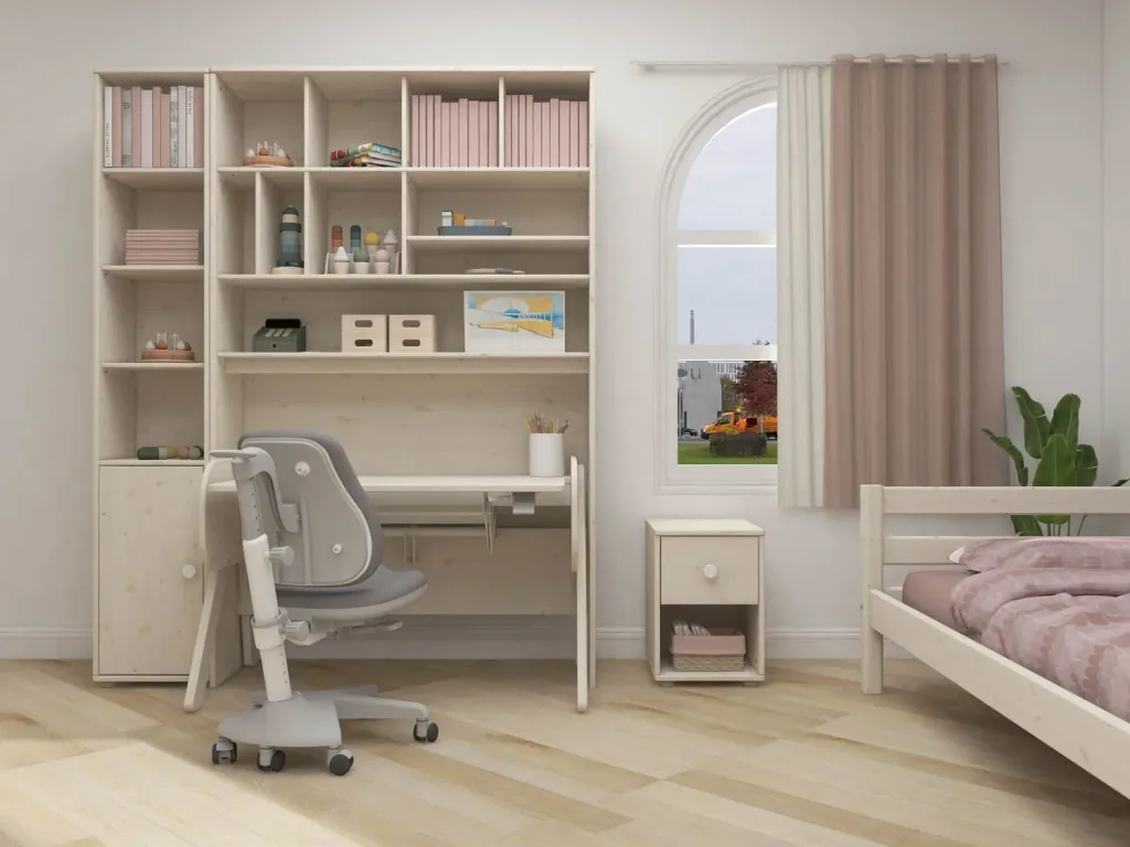 Flexa Schreibtisch-Überbau Classic, hoch, Farbe: Weiß gewaschen