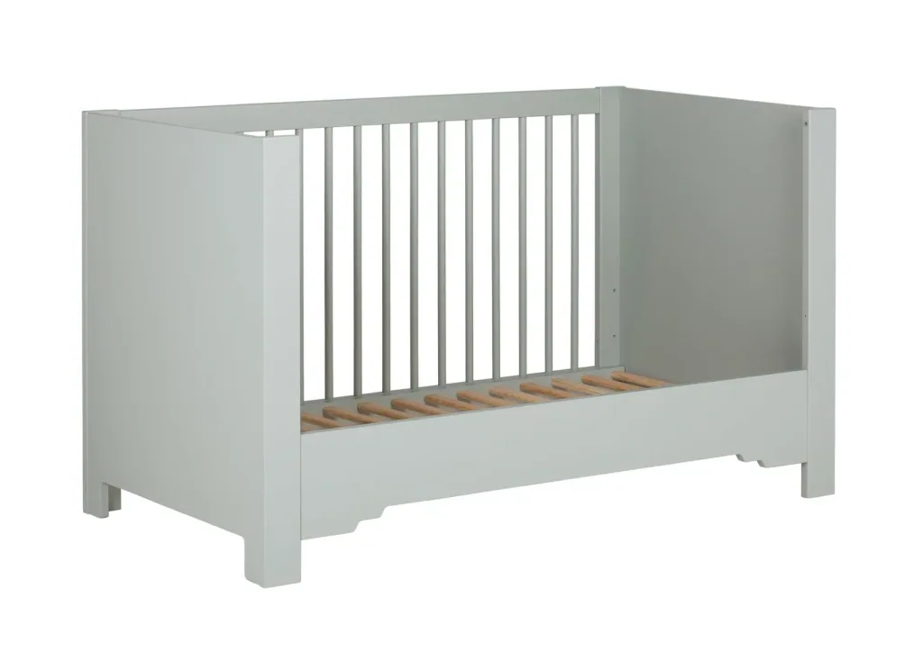 Montmartre Babybett, Kinderbett, Gitterbett - 144 x 75 x 85 cm, Farbe: Salbei grün