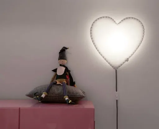 Buokids Softlampe Nachtlicht/Wandlampe Herz, Ausführung: Schnur & Stecker; Farbe der Naht: blau