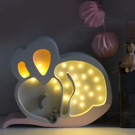 little lights Led Deko Kinderlampe Maus grau