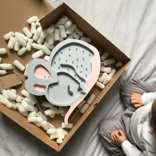 little lights Led Deko Kinderlampe Maus grau