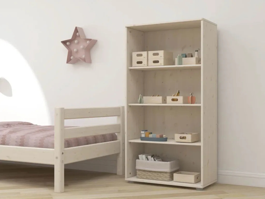 Flexa Bücherregal - Classic, mit 3 Regalbrettern, 72x138 cm, Farbe: Weiß gewaschen