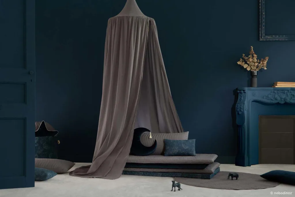 Nobodinoz Betthimmel "Vera" Voile schiefergrau