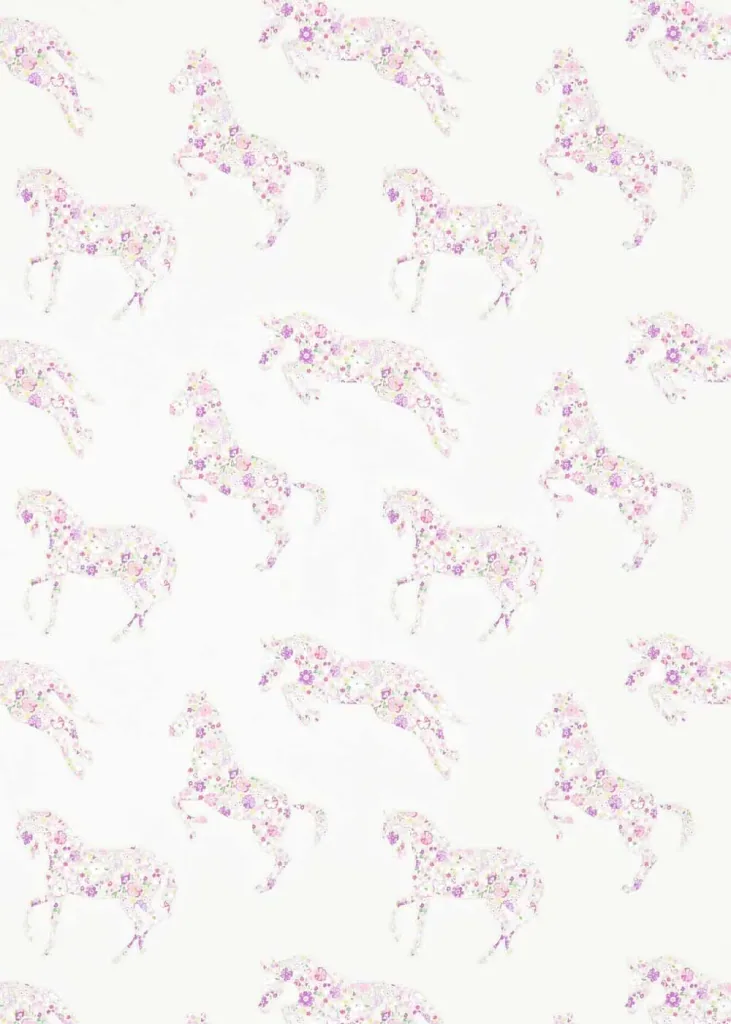 Little Sanderson Abracazoo Tapete Blumen Pferde creme lavendel