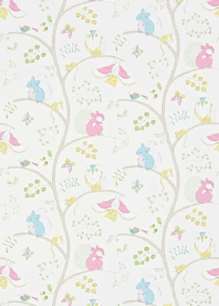Little Sanderson Abracazoo Tapete Baumtiere pink blau