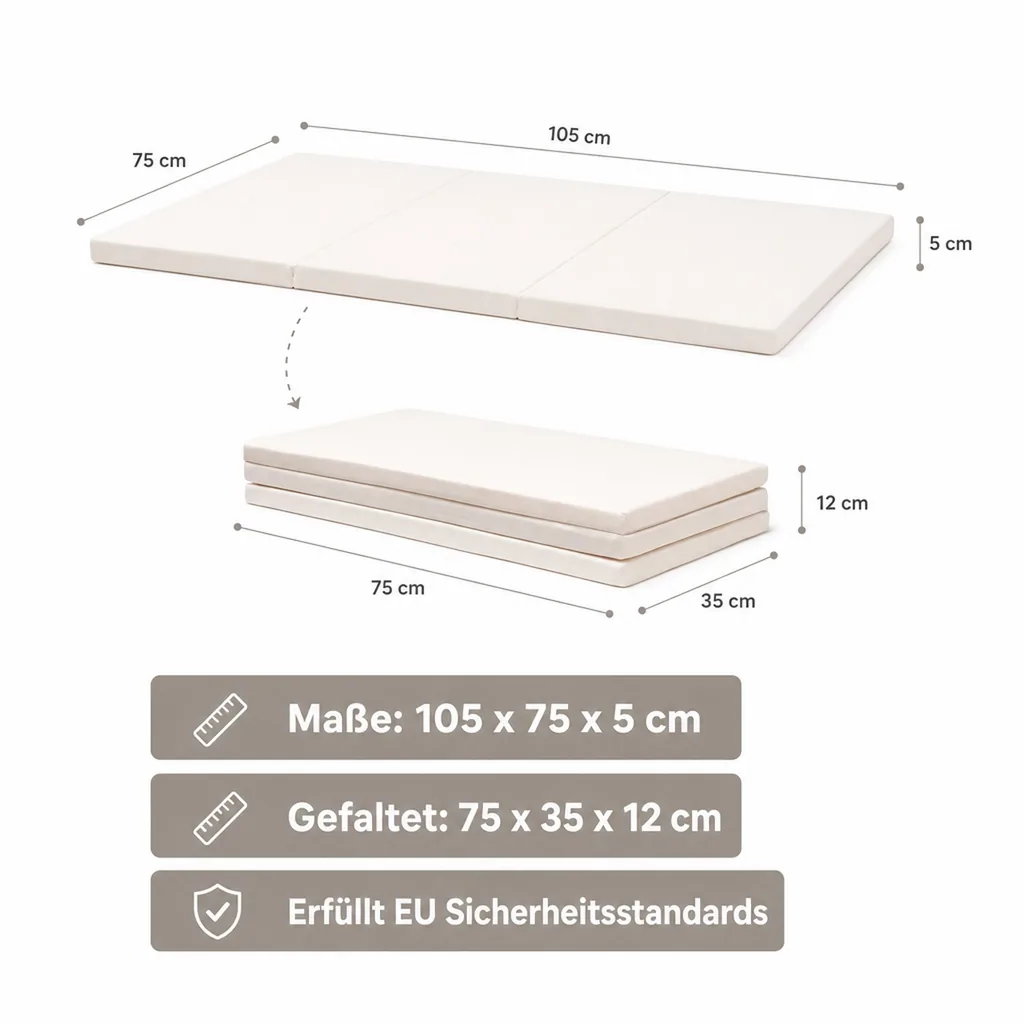 Kids Concept faltbare Spielmatte/Matratze natur