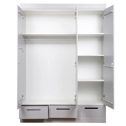 WOOOD - Schrank Connect, 3-türig, mit 3 Schubladen, Kiefer, 195x140x53 cm