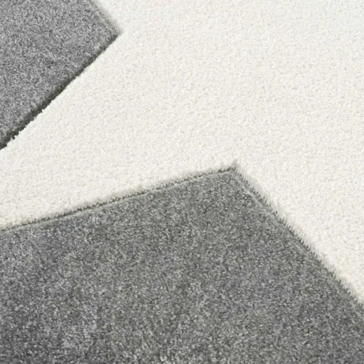 Livone Kinderteppich Stern weiss auf grau, Teppichgrösse: 160 x 230 cm