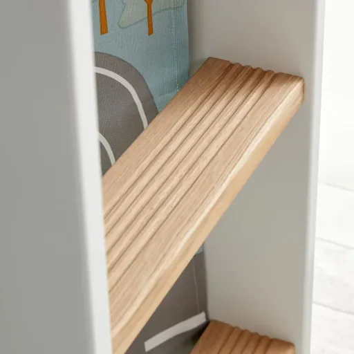 Flexa Nor halbhohes Bett mit Rutsche weiß / Eiche