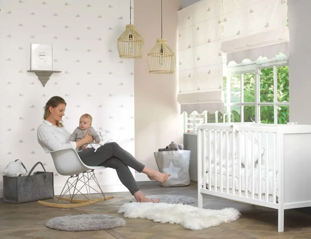 Casadeco Kindertapete Happy Dreams Wale beige grau