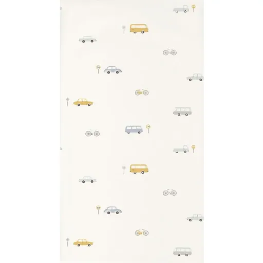 Casadeco Kindertapete Happy Dreams Fahrzeuge blau gelb