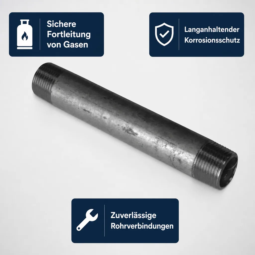 Rohrnippel verzinkt, Gewindefitting 1 1/4 Zoll