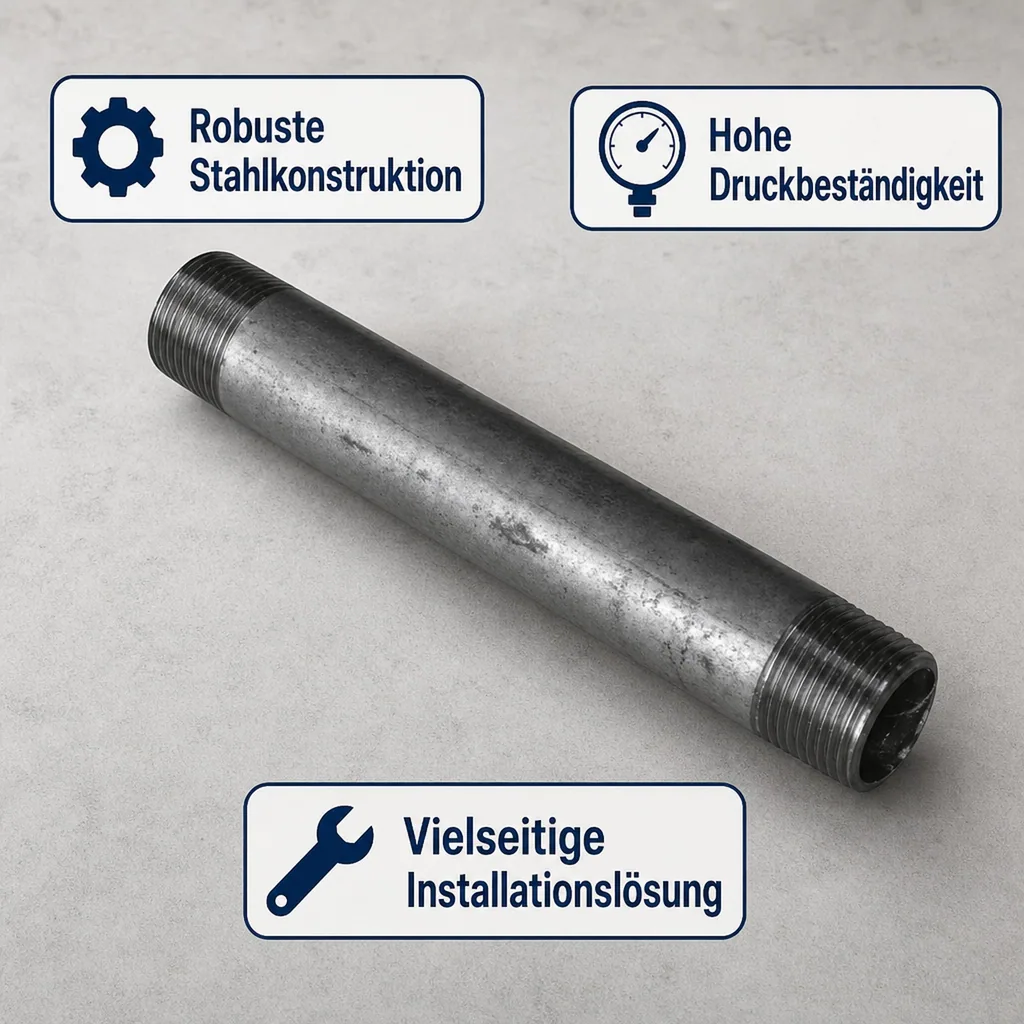 Rohrnippel verzinkt, Gewindefitting 1 1/4 Zoll