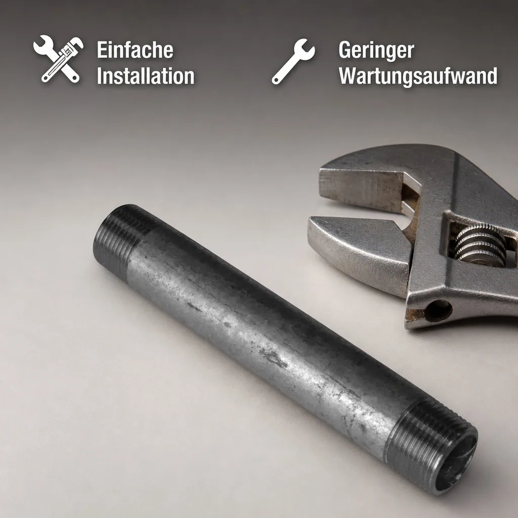 Rohrnippel 3/4 Zoll, Gewindefitting, verzinkt, 60mm