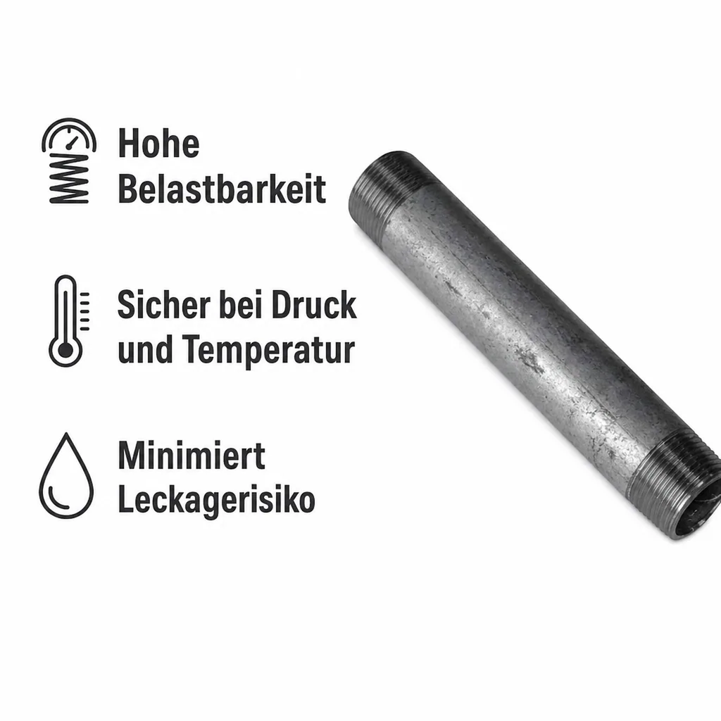 Rohrnippel, Gewindefitting verzinkt, 1 1/4" AG x AG, 40mm
