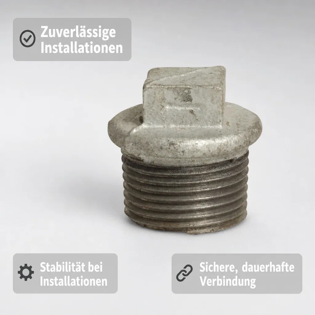 Gewindefitting Temperguss Stopfen 3/8", verzinkt